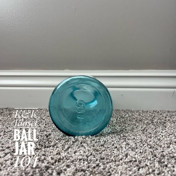 Vintage Light Blue Aqua Ball Perfect Mason Canning Jar Vintage 1910-1923 #8 - Picture 4 of 7